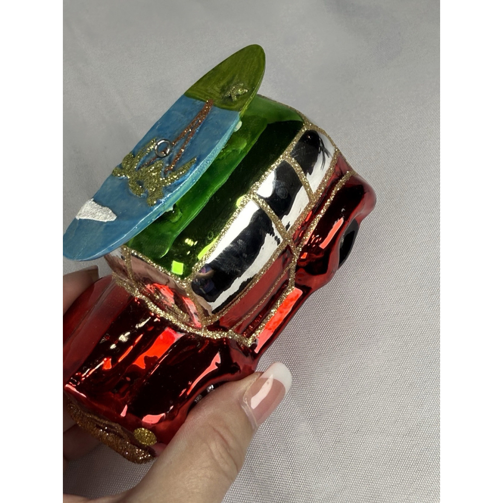 Mercury Glass? Station Wagon Automobile Car Christmas Ornament Surfboard Holiday - Picture 6 of 12